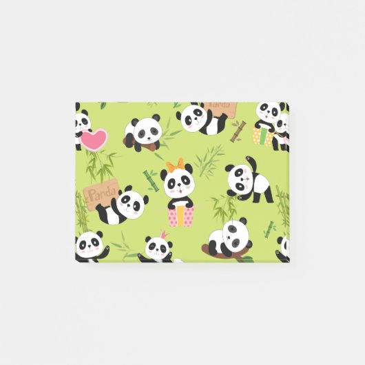 Panda's Patroon 3 Post-it® Notes (Voorkant)
