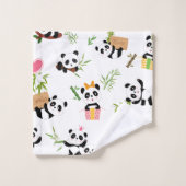 Panda's patroon bad handdoek (Wasdoekje)