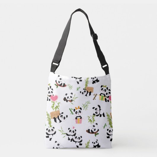 Panda's patroon crossbody tas (Voorkant)