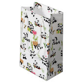 Panda's patroon klein cadeauzakje (Achterkant Gekanteld)