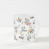 Panda's patroon matglas koffiemok (Voorkant rechts)