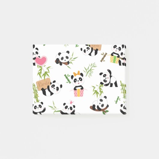 Panda's Patroon Post-it® Notes (Voorkant)