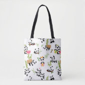 Panda's patroon tote bag (Voorkant)