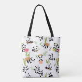 Panda's patroon tote bag (Achterkant)