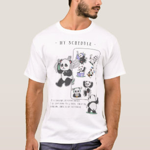 Panda's perfecte dag T-shirt: slapen, eten, lezen, T-shirt