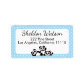 Pandas Polka Dot Return-adres Etiket (Voorkant)