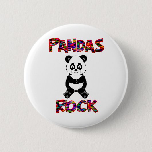 Pandas Rock Ronde Button 5,7 Cm (Voorkant)