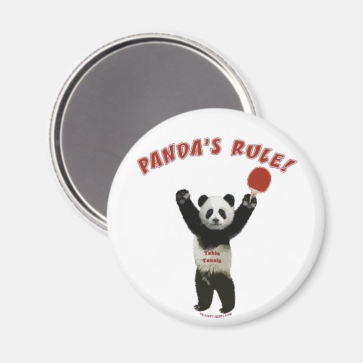 Panda's Rule Ping Pong Magneet (Voorkant / Achterkant)
