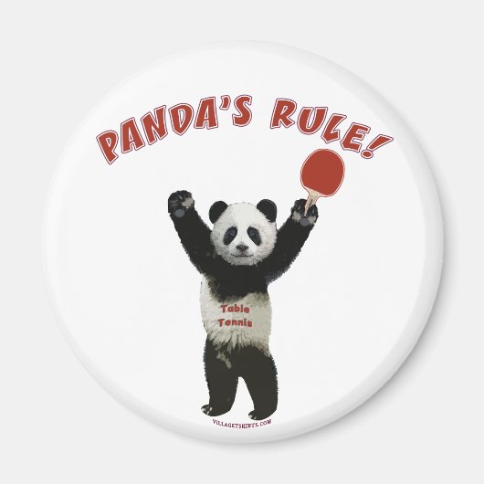 Panda's Rule Ping Pong Magneet (Voorkant)