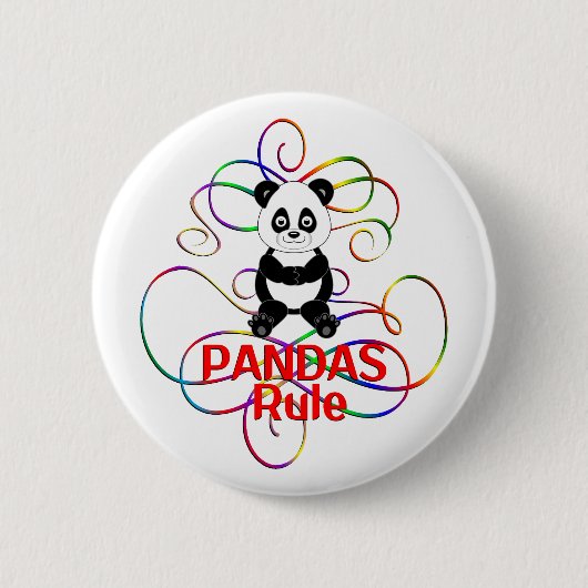 Pandas Rule Ronde Button 5,7 Cm (Voorkant)
