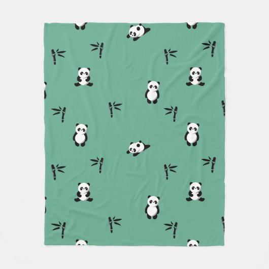 Panda's Schattig Fleece Deken (Voorkant)