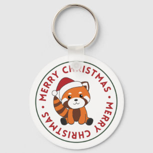 Pandas-sleutel voor de winter sleutelhanger