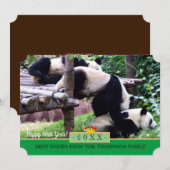 Panda's spelen en gelukkig nieuwjaar! Kaart/china Feestdagenkaart (Voorkant / Achterkant)