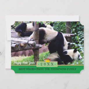 Panda's spelen en gelukkig nieuwjaar! Kaart/china Feestdagenkaart