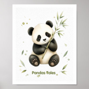Pandas Tales – Watercolor Panda Poster