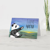 Pandas Twilight Waterverf Kaart (Voorkant)