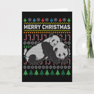 Pandas Ugly KerstSweater Wildlife Series Feestdagen Kaart