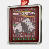 Pandas Ugly KerstSweater Wildlife Series Metalen Ornament (Links)