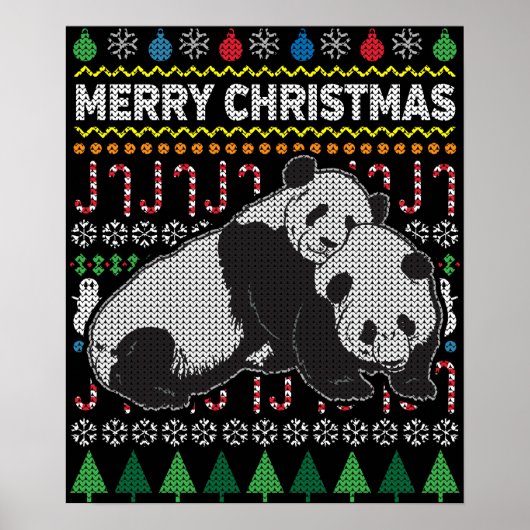 Pandas Ugly KerstSweater Wildlife Series Poster (Voorkant)