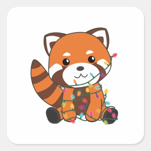 Pandas Vierkante Sticker (Voorkant)