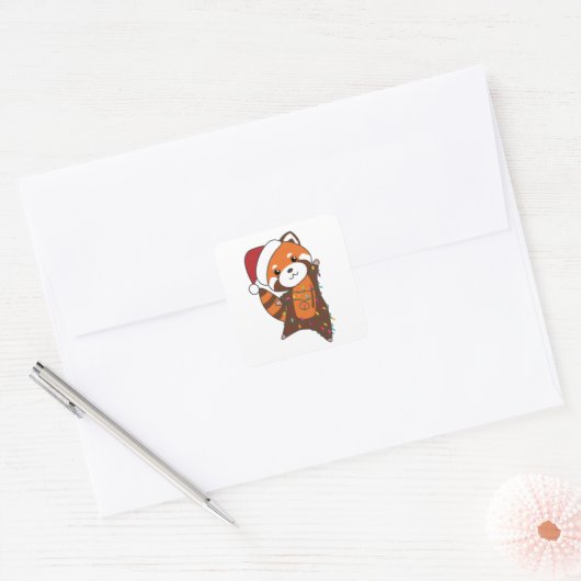 Pandas Vierkante Sticker (Envelop)