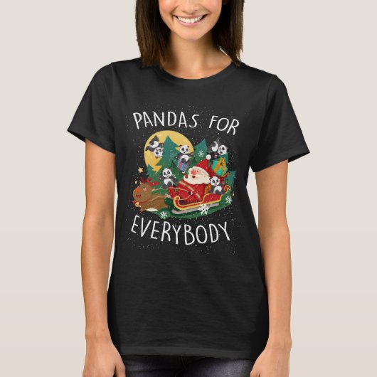 Panda's voor iedereen Kerst Schattige Panda T-shirt (Voorkant)