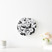 Pandas Wall Clock Big Hugs - Black White Painting Ronde Klok (Huis)