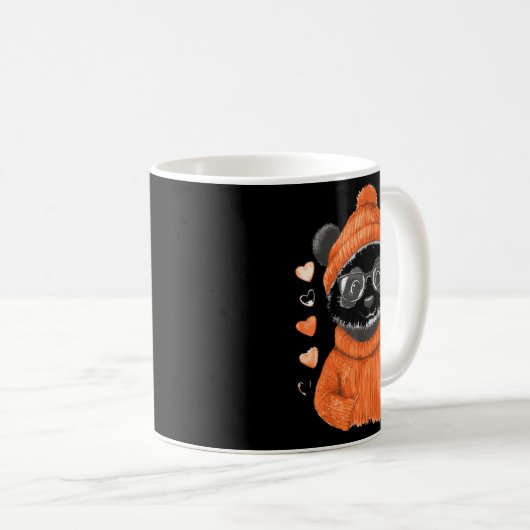 Pandas With Hearts Love Valentine's Day Women Hear Koffiemok (Voorkant rechts)