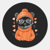 Pandas With Hearts Love Valentine's Day Women Hear Ronde Sticker (Voorkant)