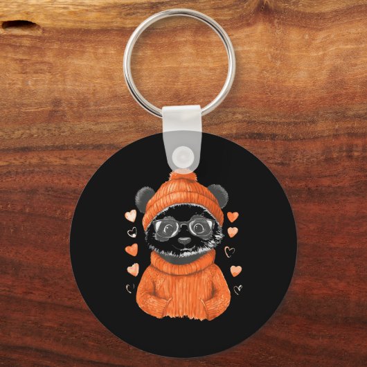 Pandas With Hearts Love Valentine's Day Women Hear Sleutelhanger (Voorkant)