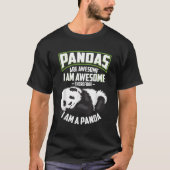 Panda's zijn Geweldige Ik ben een Panda Beer T-shirt (Voorkant)
