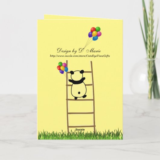 PANDAstic Fun Panda Verjaardag Kaart (Achterkant)