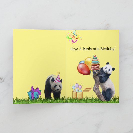 PANDAstic Fun Panda Verjaardag Kaart (Binnen)