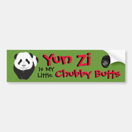 pandawelp, poot kopie, Yun Zi, Yun Zi, Dikke Bille Bumpersticker (Voorkant)