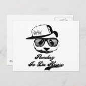 Pandaz in Da House. Ghetto panda Briefkaart (Voorkant / Achterkant)
