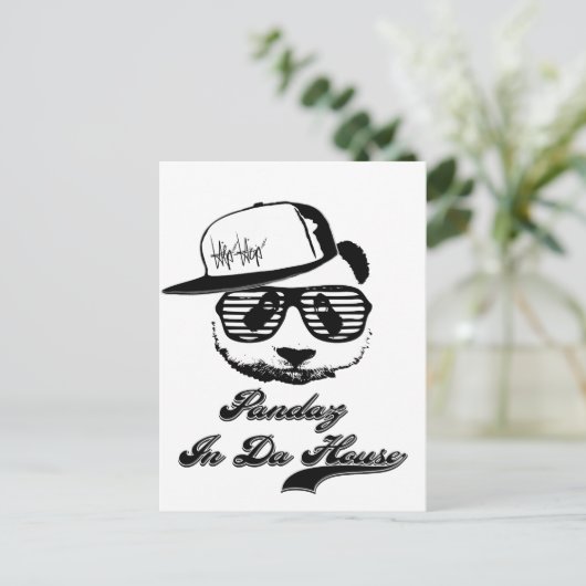 Pandaz in Da House. Ghetto panda Briefkaart (Staand voorkant)