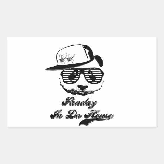 Pandaz in Da House. Ghetto panda Rechthoekige Sticker (Voorkant)