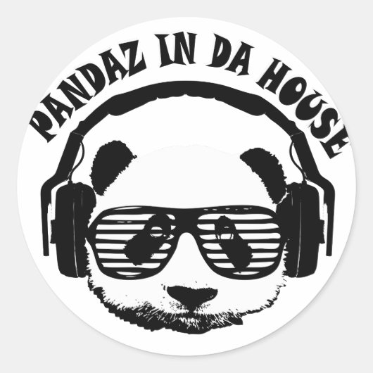 Pandaz in Da House Ronde Sticker (Voorkant)