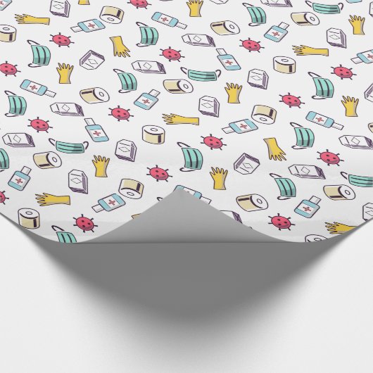 Pandemic Pattern Wrapping Paper Cadeaupapier (Hoek)