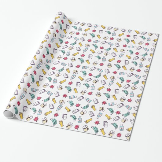 Pandemic Pattern Wrapping Paper Cadeaupapier (Uitgerold)