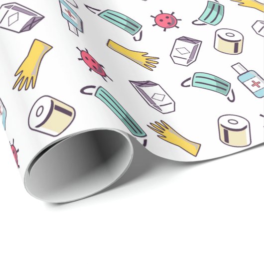 Pandemic Pattern Wrapping Paper Cadeaupapier (Rol Hoek)