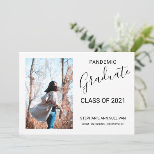 Pandemic Photo Afstuderen Announcement Kaart (Staand voorkant)