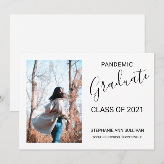 Pandemic Photo Afstuderen Announcement Kaart (Voorkant / Achterkant)