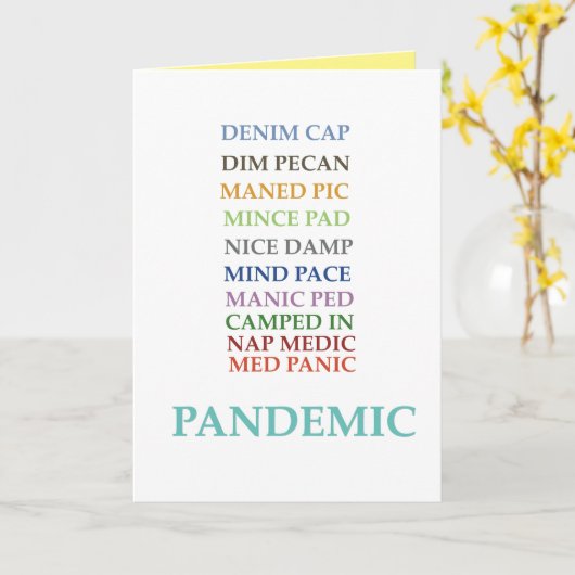 Pandemie Ik Mis Je Anagram kaart (Gele Bloem)