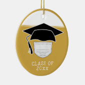 Pandemisch Afstuderen Afdelingskap met gezichtsmas Keramisch Ornament (Rechts)