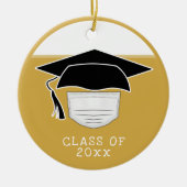 Pandemisch Afstuderen Afdelingskap met gezichtsmas Keramisch Ornament (Voorkant)