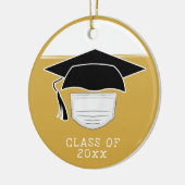 Pandemisch Afstuderen Afdelingskap met gezichtsmas Keramisch Ornament (Links)