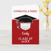 Pandemisch Afstuderen Afstuderen Pet met gezichtsm Kaart (Gele Bloem)