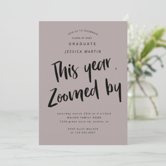 pandemisch afstuderen - fotopartijuitnodiging kaart (Staand voorkant)