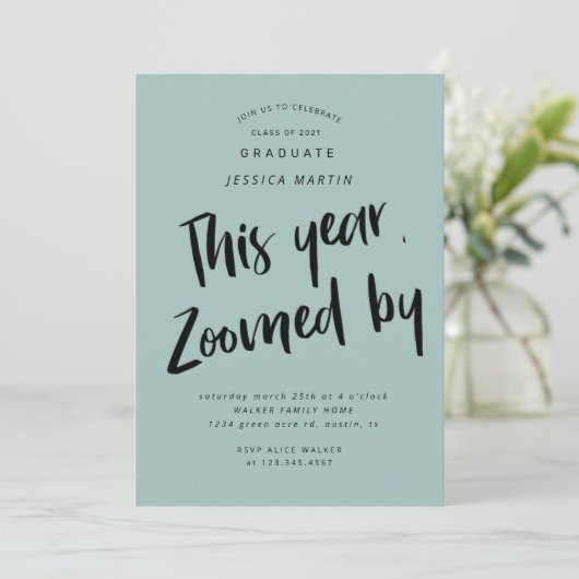 pandemisch afstuderen - fotopartijuitnodiging kaart (Staand voorkant)